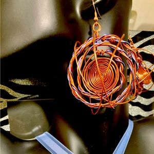 Copper spheres earrings